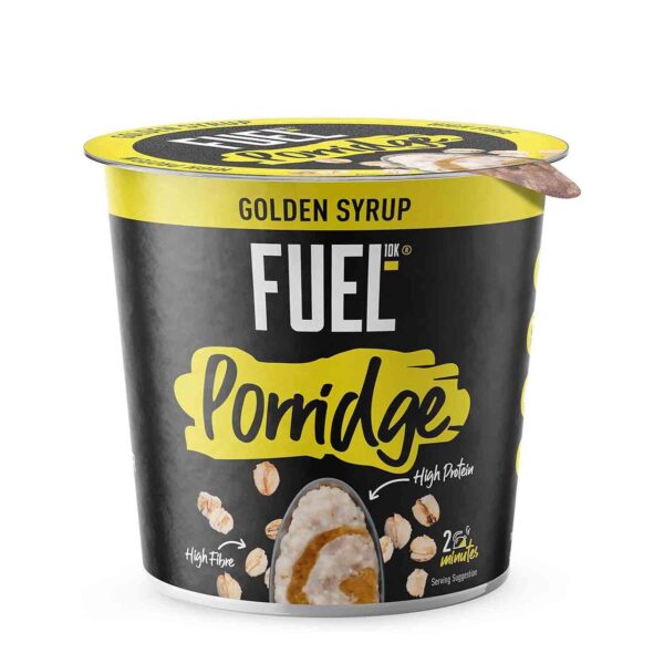 FUEL10K Golden Syrup Porridge Pot, High in Protein & Fibre, 70 g (Pack of 8)