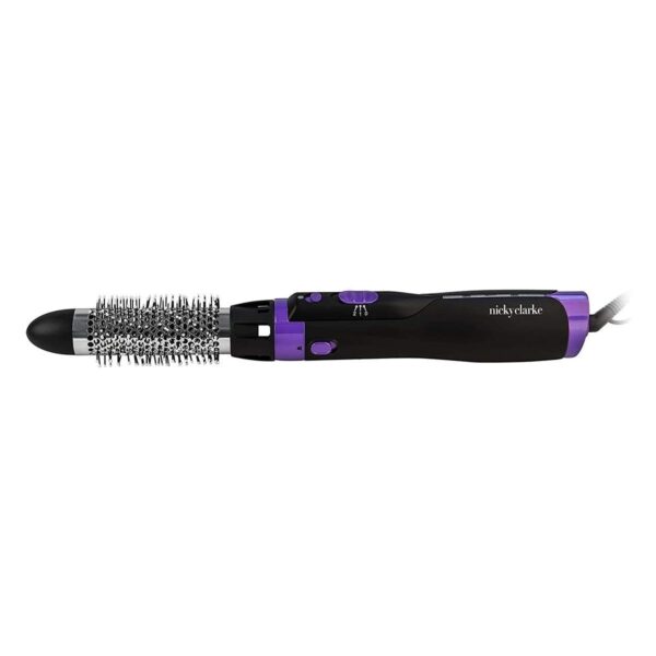 Nicky Clarke 1000W 4-in-1 Frizz Control Ionic Hot Air Brush Volumising Hair Styler, 2 Heat / Speeds & Cool Shot, Four Accessories: 20mm & 38mm Brushes, Concentrator Nozzle & Straightener - NHA046 - Image 2