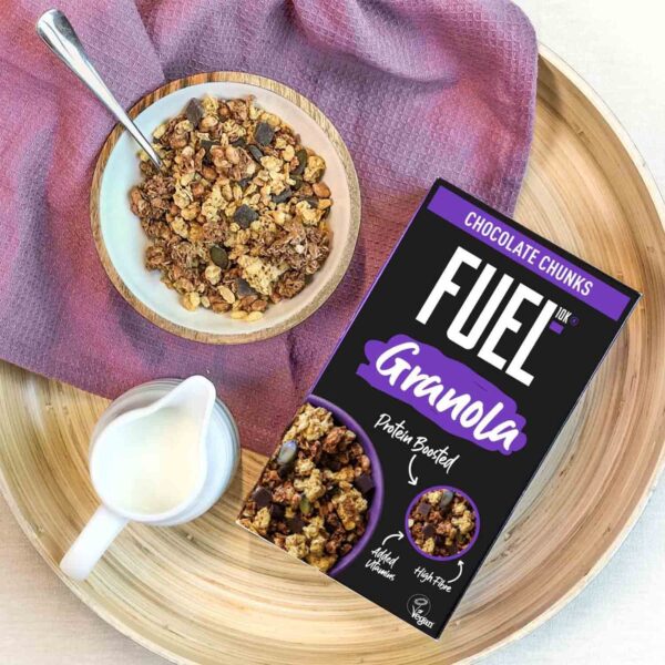 FUEL10K Chocolate Chunky Granola, Protein Boosted & High in Fibre, 400 g (Pack of 6) - Image 2