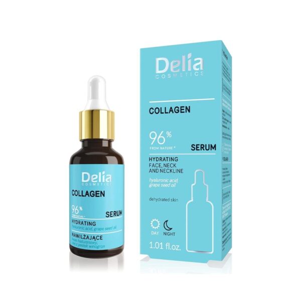 Delia Cosmetics - Moisturising Serum - Collagen - Dry, Dehydrated Skin - Reduces Wrinkles. Improves Elasticity - Moisturised, Fresh Skin - 30ml