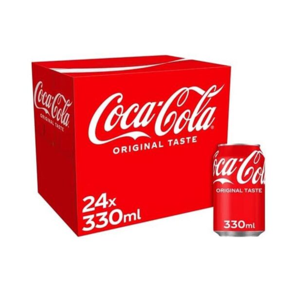 Coca-Cola Original Taste | Sparkling Soft Drink | Great Coke Taste | 330ml Cans | (Pack of 24) - Image 2