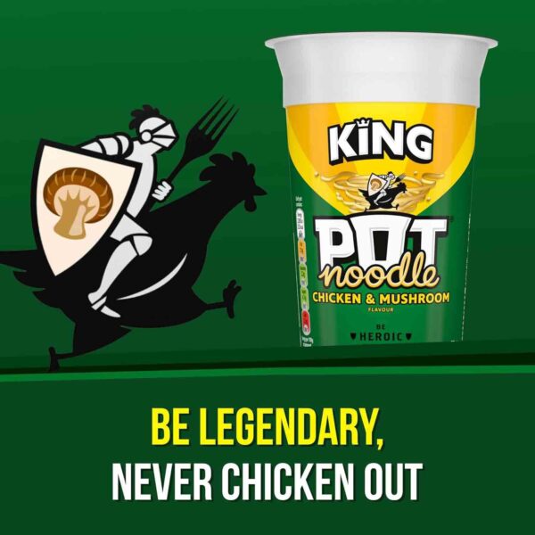 Pot Noodle Chicken & Mushroom King Pot Noodle instant vegetarian snack quick to make noodles 12x 114 g - Image 3