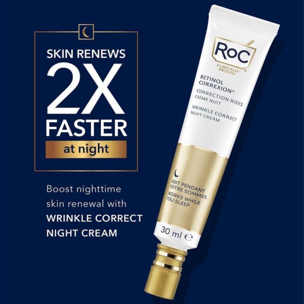 RoC - Retinol Correxion Wrinkle Correct Night Cream - Anti-Wrinkle & Aging Treatment - Radiant Skin Cream - Pure RoC Retinol, Shea Butter, Glycolic Acid & Squalane - Nighttime Skincare - 30 ml - Image 4