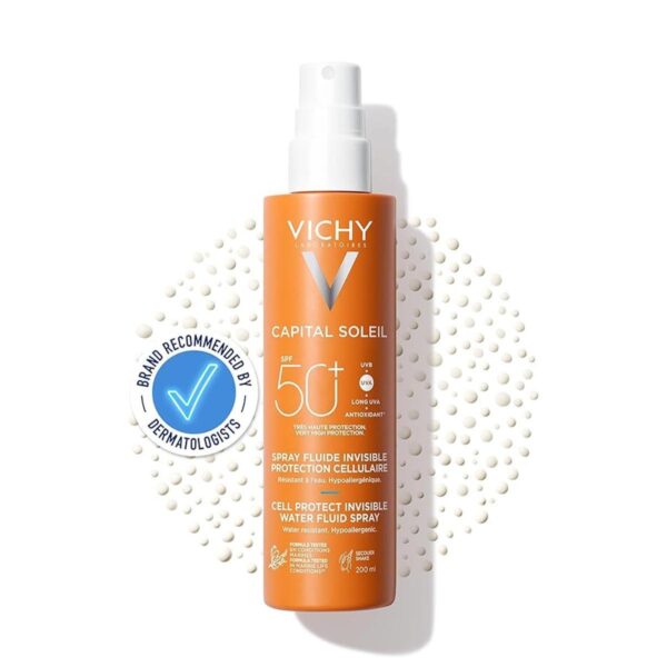 Vichy Capital Soleil Cell Protect Invisible High UVA + UVB Sun Protection Spray SPF50+ for All Skin Types 200ml