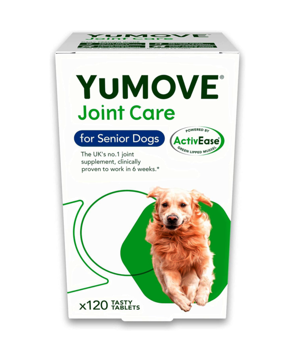 YuMOVE Senior Dog | High Strength Joint Supplement for Older, Stiff Dogs with Glucosamine, Chondroitin, Green Lipped Mussel | Aged 9+ | 120 Tablets,Package may vary