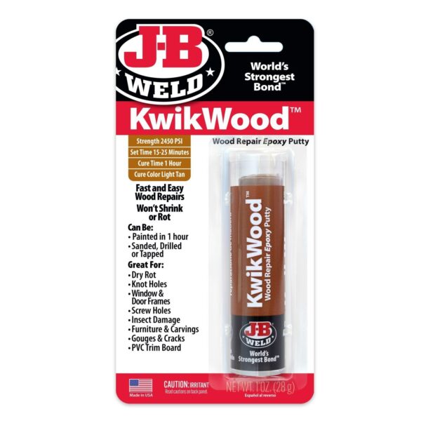 JB WELD KWIK WOOD EPOXY PUTTY STICK & FILLER