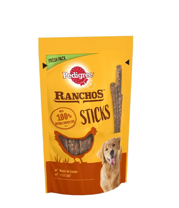 Pedigree Ranchos Sticks - Dog Treats - for Adult Dogs - with Chicken - 10 x 60 g